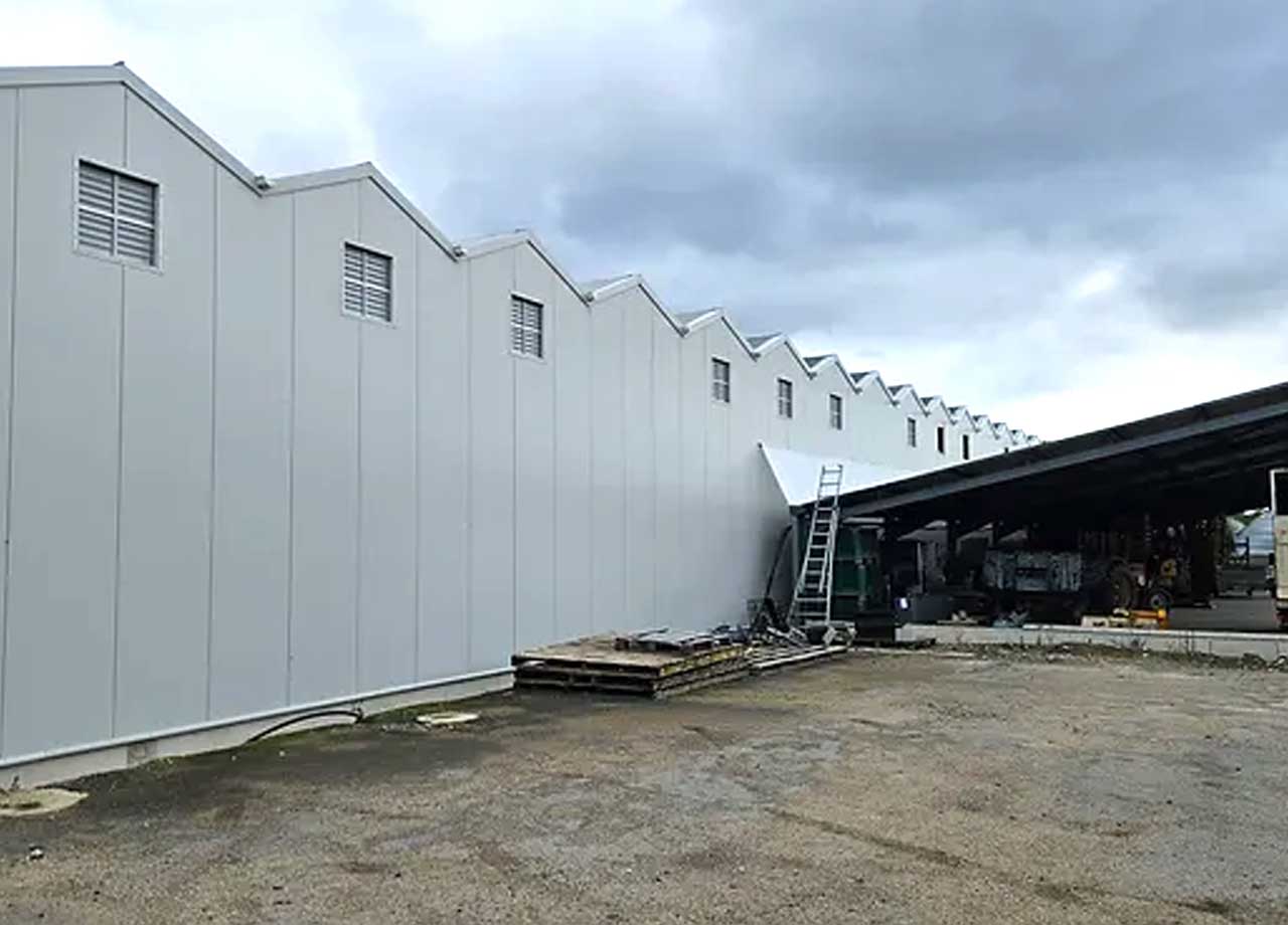 Installation d'un système de ventilation pour un bâtiment de stockage de 4.000m² près d'Angers.